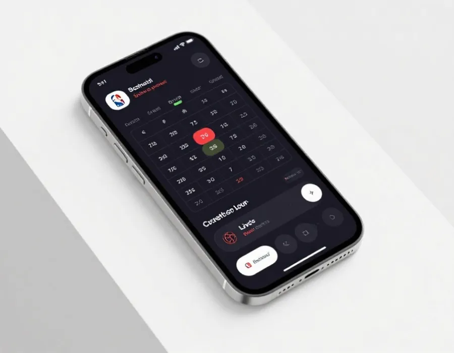 篮球赛程与直播提醒应用示意